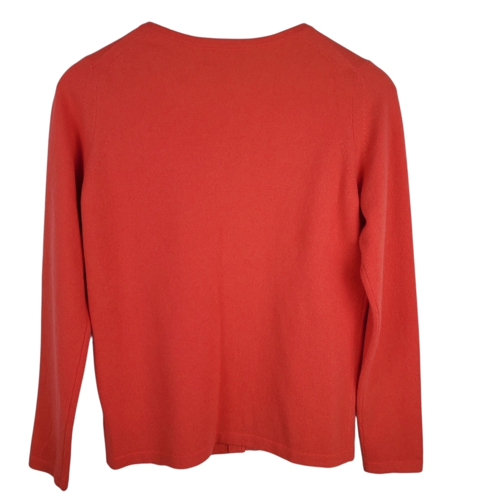 Pure Collection 100% Cashmere Women's Bright Coral Cardigan. 8/10. #0179 - Picture 6 of 10